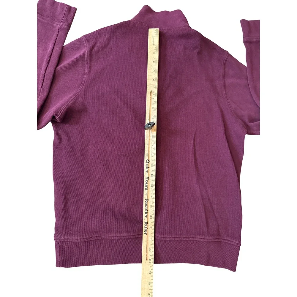 Lacoste Quarter Zip Pullover‎ Mens XL Burgundy Ribbed Cotton preppy